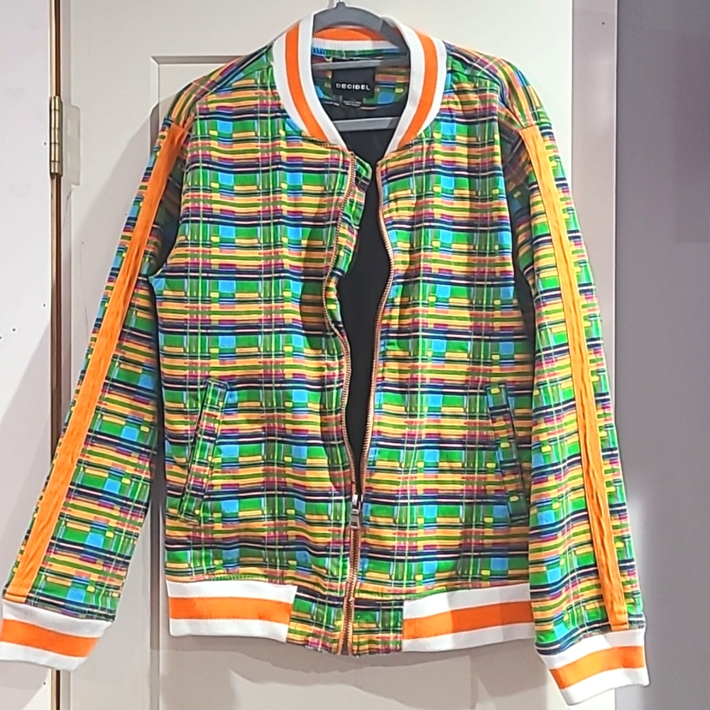 Orange plaid jacket Sz 2 Xl